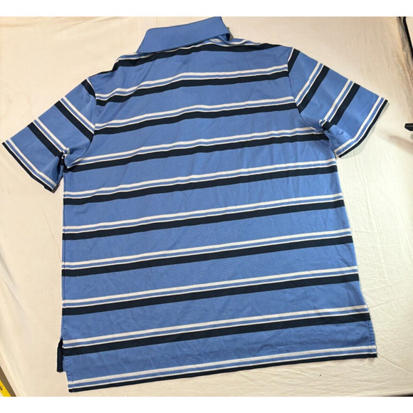 RLX Ralph Lauren Polo Shirt Men's Size L Wicking Short Sleeve Blue Striped - Picture 3 of 6
